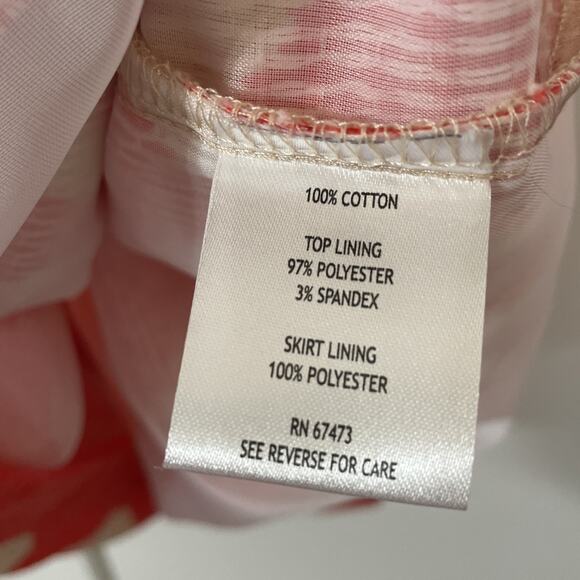 JUST TAYLOR Women's 6 Sleeveless Fit Flair DRESS Jacquard Fabric ORANGE Ivory - Picture 14 of 15